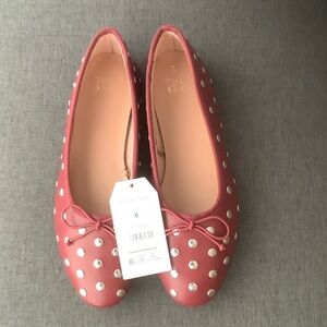 Women's red nwt Studded Flats